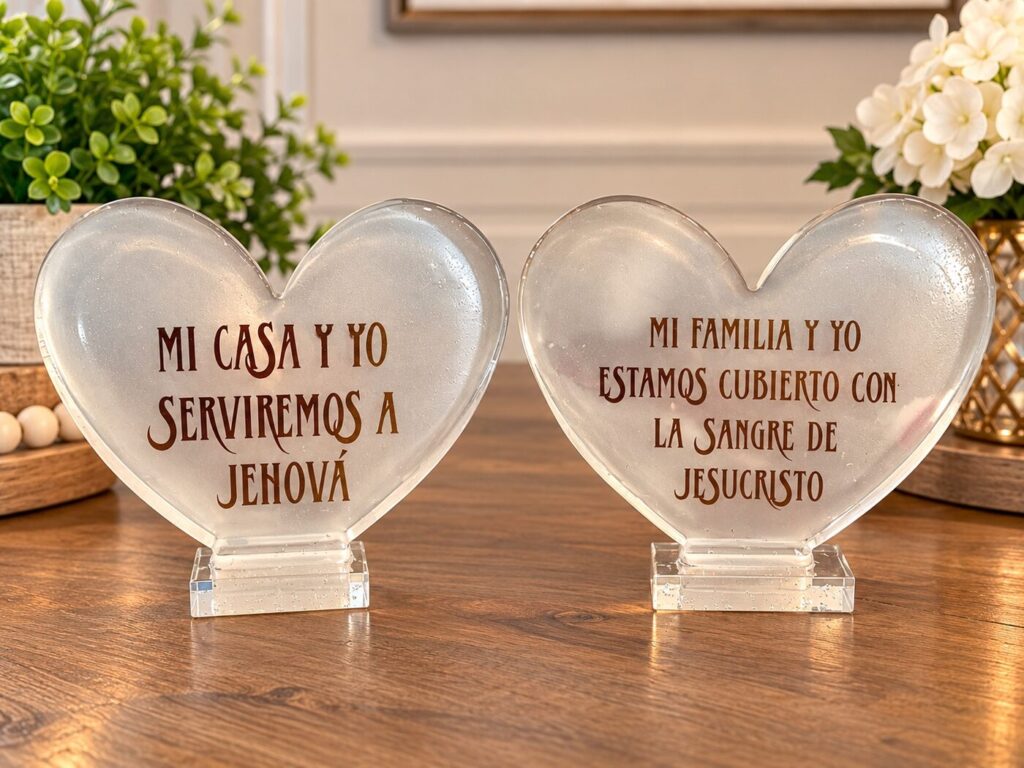 Set of Two Faith-Inspired Heart Plaques