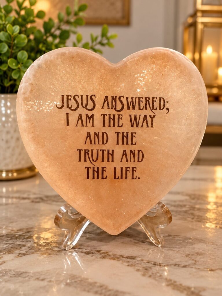 Peach Heart Scripture Plaque
