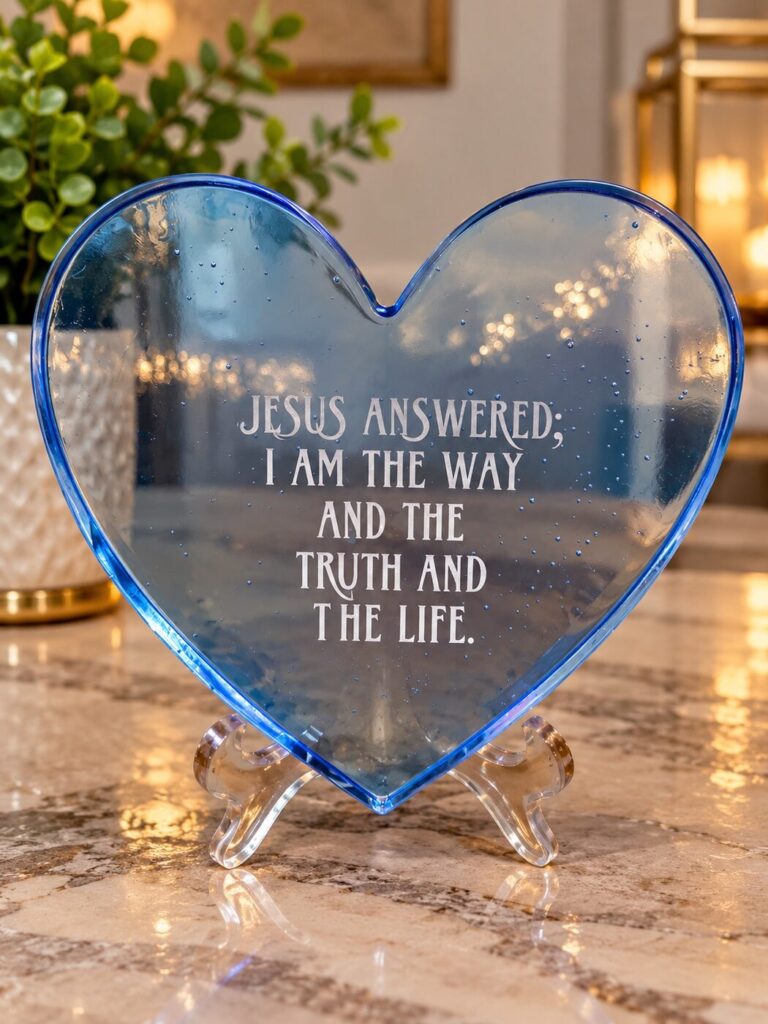 Blue Heart Scripture Plaque