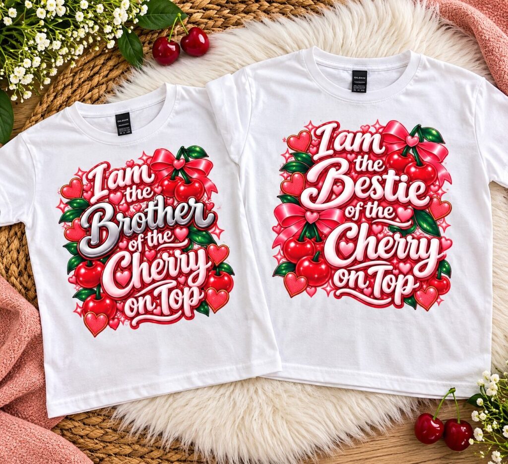 Cherry on Top Matching Graphic T-Shirts