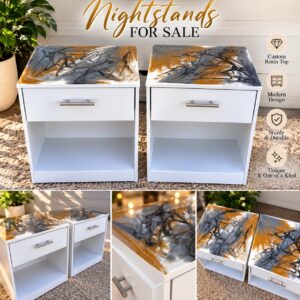 Matching Marble Resin-Top Nightstands