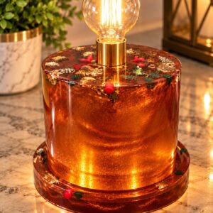 Amber Holiday Resin Table Lamp